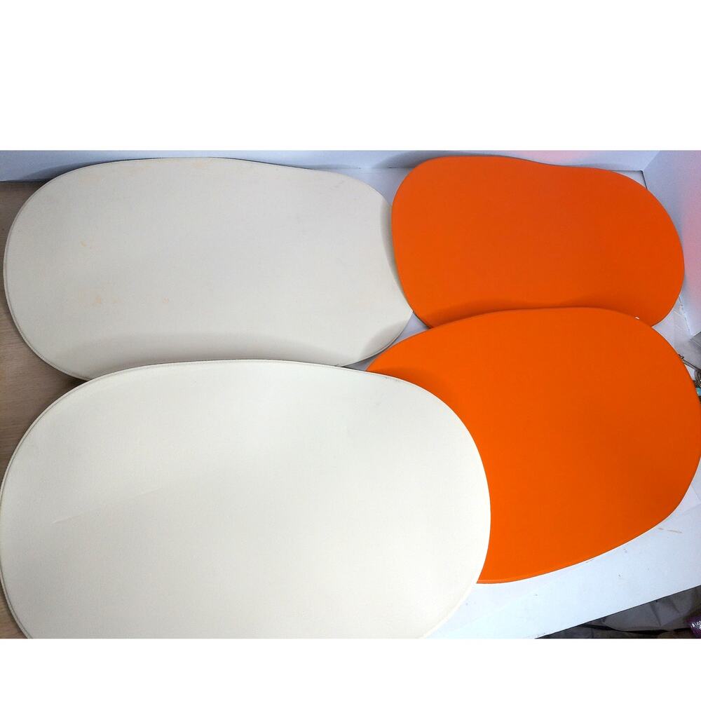 Vintage 70s Orange Mushroom Placemats Retro Floral Oval Table Mats Set of 4 - Picture 3 of 9